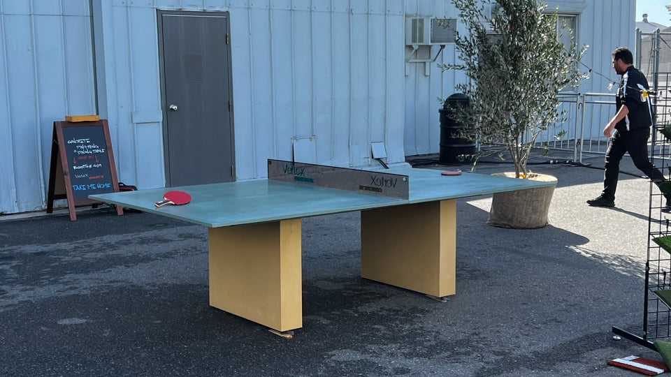 Modern Concrete Ping Pong Dining Table Outdoor Multifunctional Art