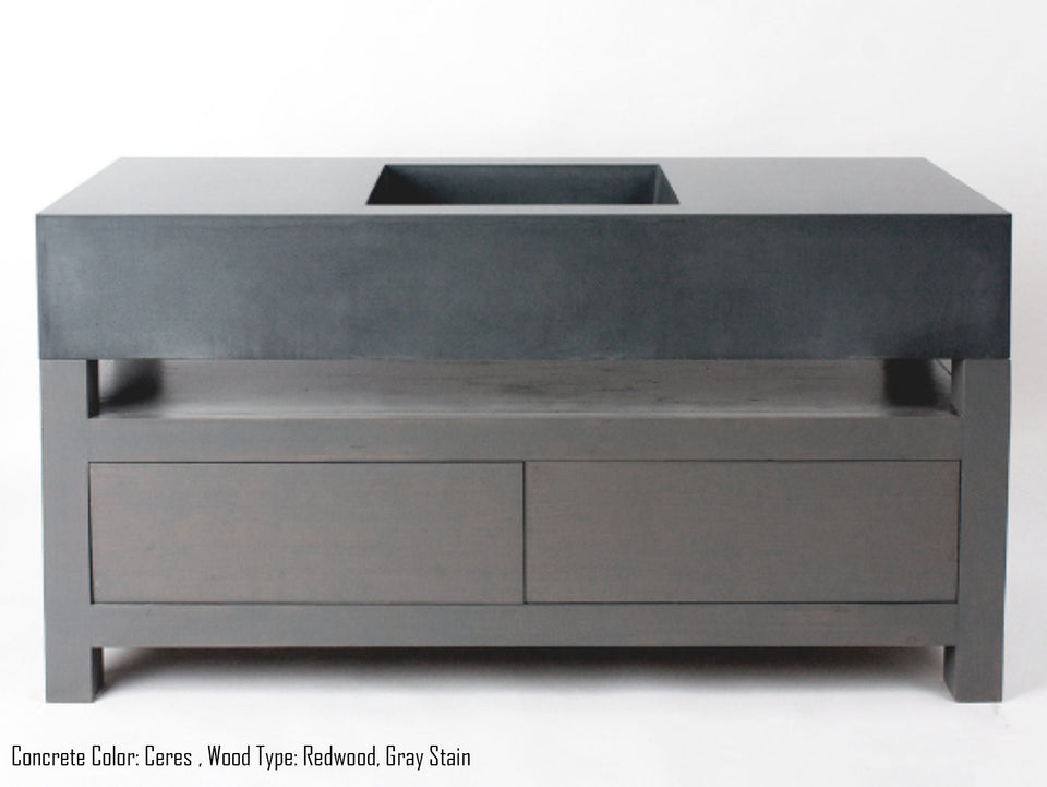 2016 Award-Winning Concrete Vanity for Elevated Bathroom Design | Unique Concrete Sink with Vanity, Simple Interior Design, Rustic Style.