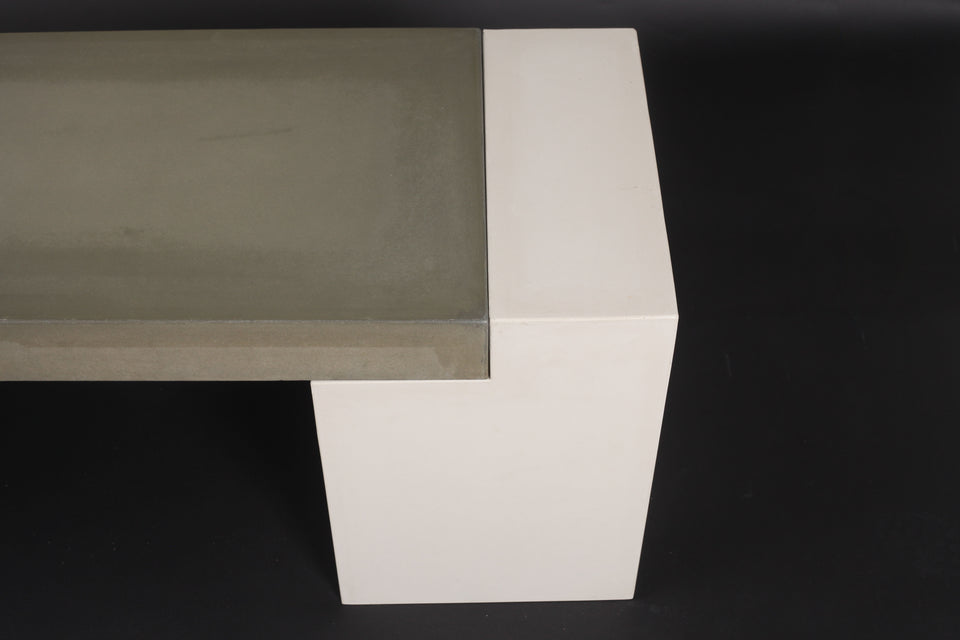Minimal Concrete Bench Bridge, Handmade, UHPC, Waterproof, Customizable Dim, Modern Luxury landscape furniture Ideas, Exterior design