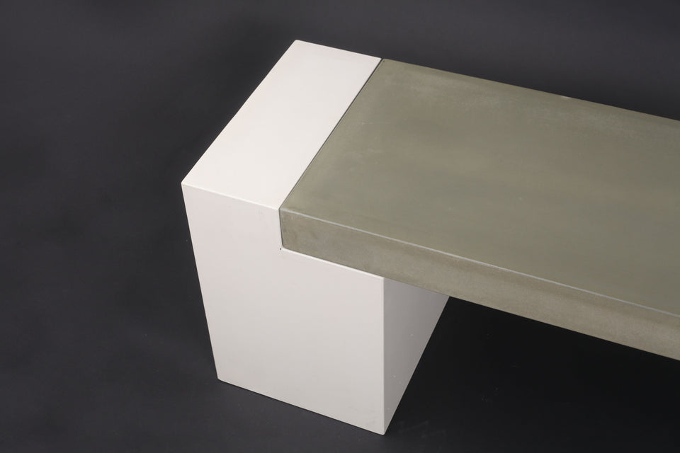 Minimal Concrete Bench Bridge, Handmade, UHPC, Waterproof, Customizable Dim, Modern Luxury landscape furniture Ideas, Exterior design