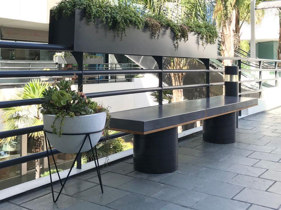 Minimal Concrete Mihoo Bench, Handmade, UHPC, Waterproof, Customizable Dim, Modern Luxury landscape furniture Ideas, Exterior design