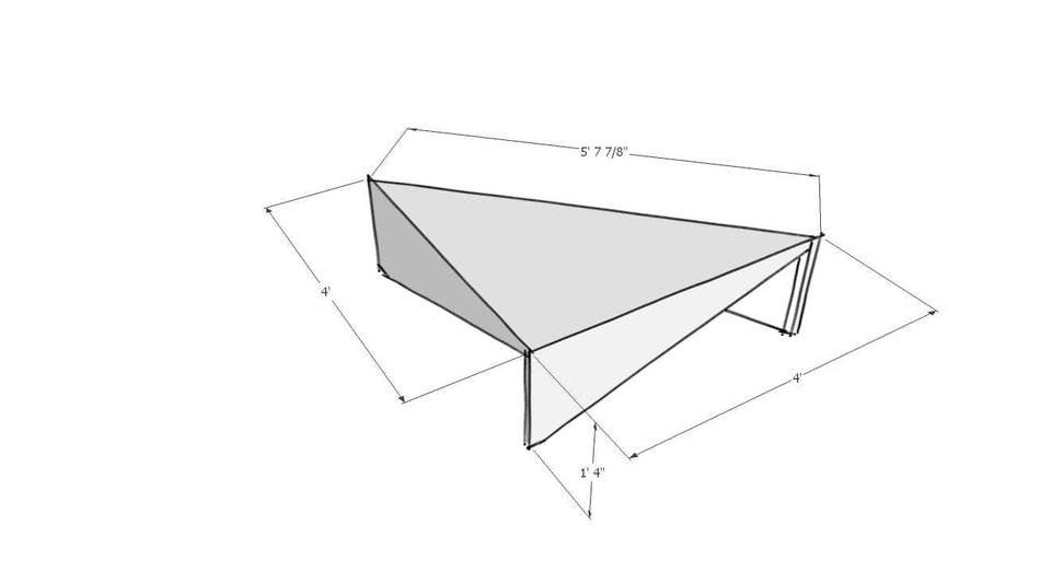 Modern Concrete Triangle Coffee Table - Isosceles 48"