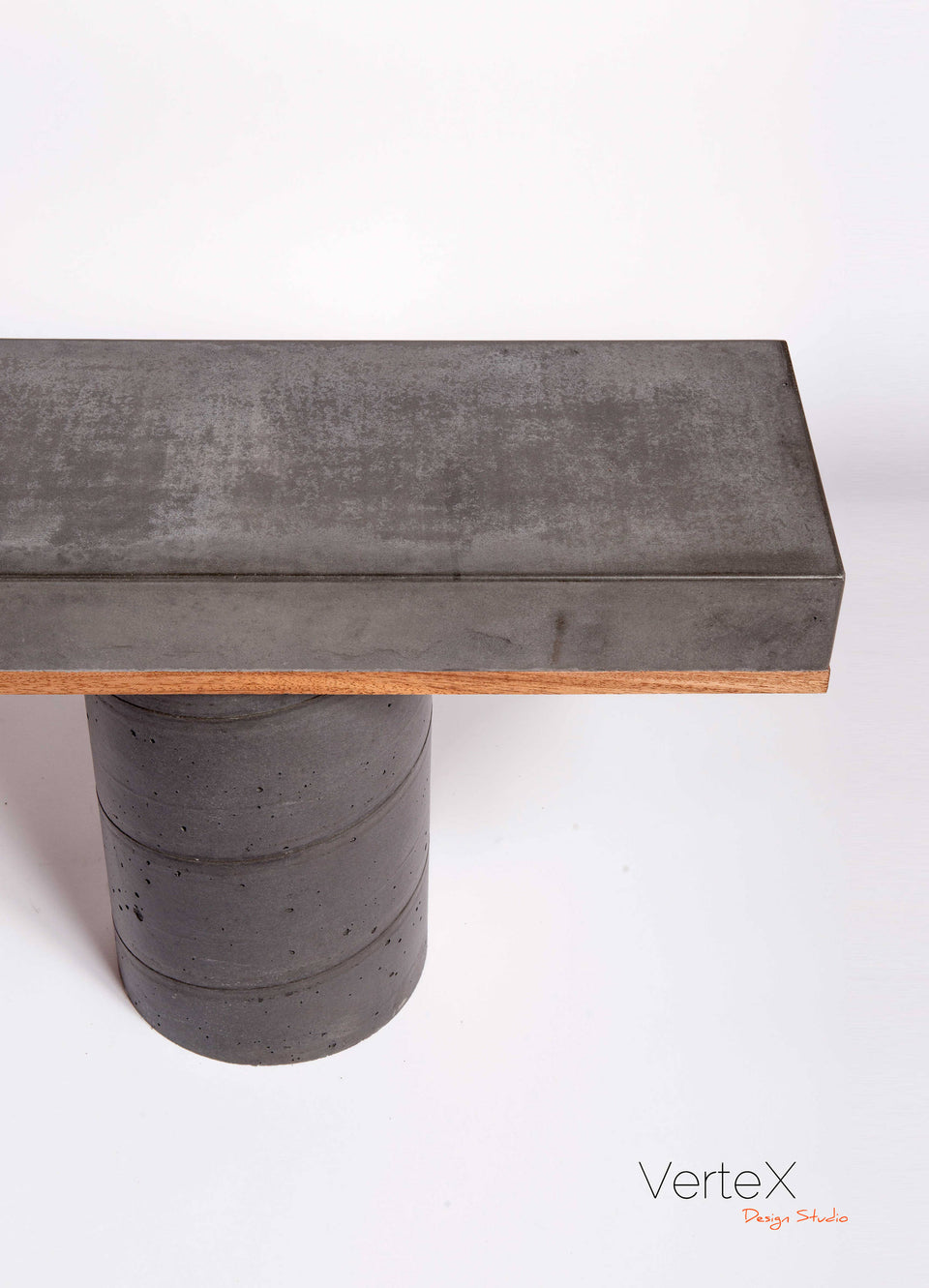 Minimal Black Concrete Column Bench - Narrow 76", Handmade, UHPC, Waterproof, Custom Dim, Modern landscape furniture Ideas, Exterior design.