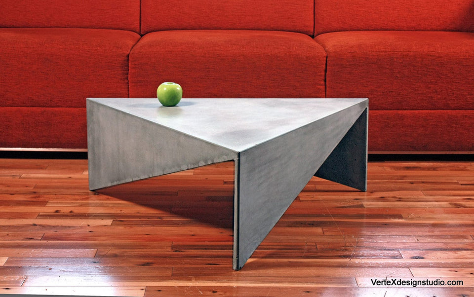 Bermuda Concrete Coffee Table- Equilateral Triangle 36, indoor/outdoor coffee table, handmade, Modern/unique coffee Table, Custom size table