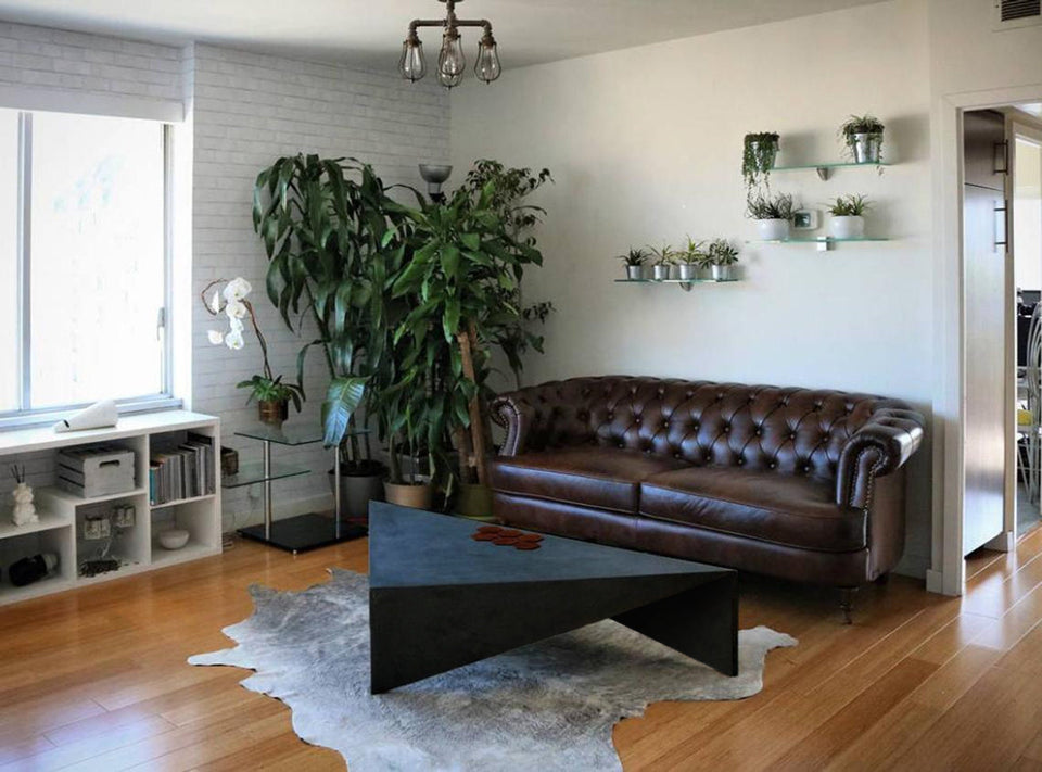 Modern Concrete Triangle Coffee Table - Isosceles 48"