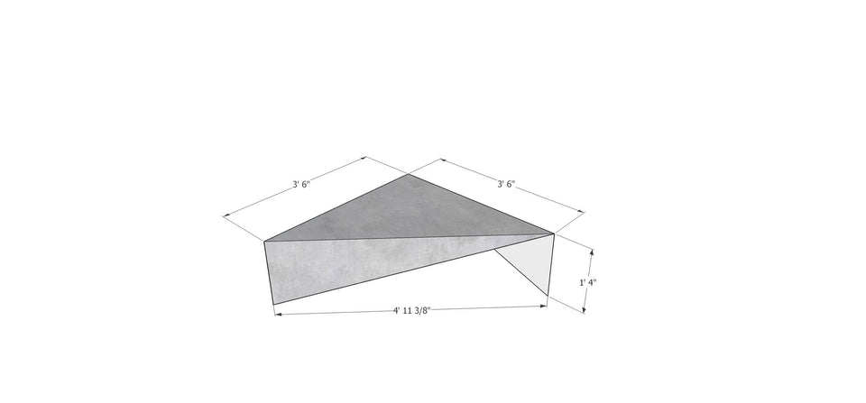 Bermuda Concrete Coffee Table - Isosceles 42, indoor and outdoor coffee table, handmade, Modern/unique coffee Table, Custom size table