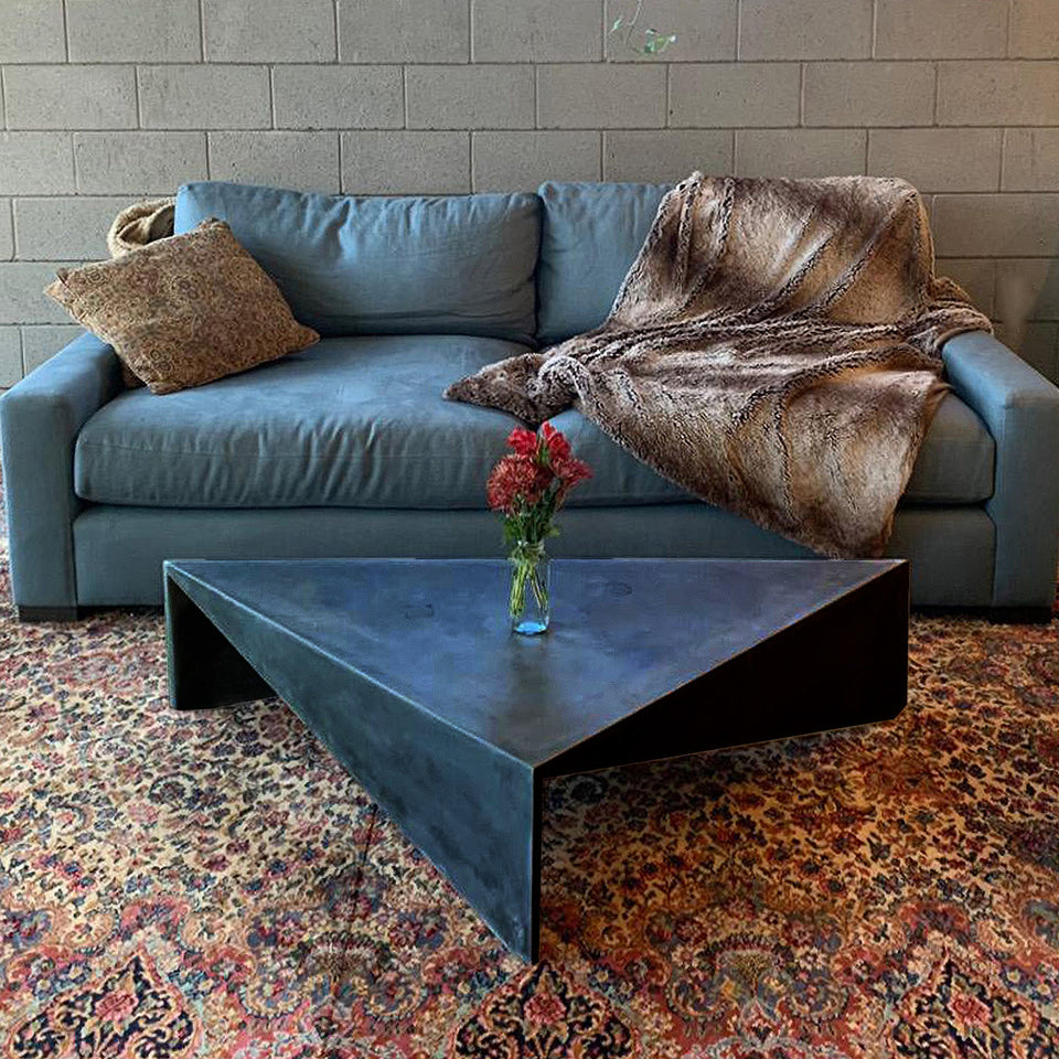 Bermuda Concrete Coffee Table - Isosceles 42, indoor and outdoor coffee table, handmade, Modern/unique coffee Table, Custom size table