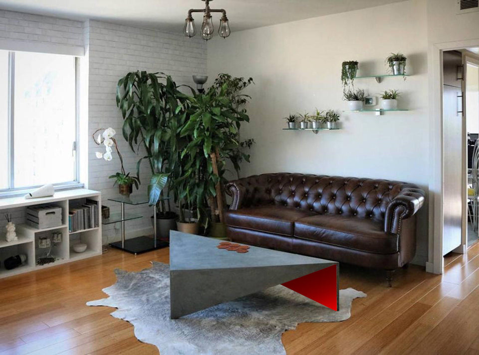 Modern Concrete Triangle Coffee Table - Isosceles 48"