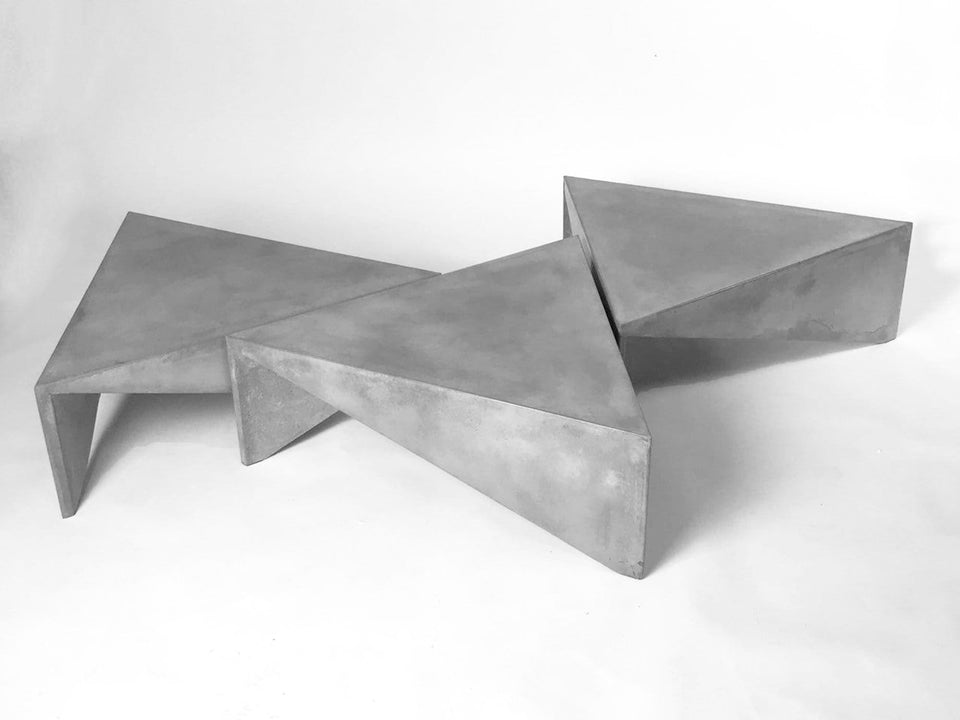 Bermuda Concrete Coffee Table- Equilateral Triangle 36, indoor/outdoor coffee table, handmade, Modern/unique coffee Table, Custom size table