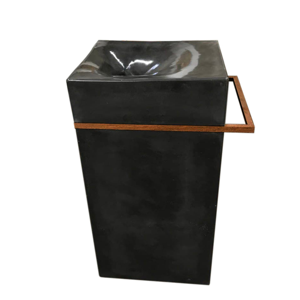 Artisan Handcrafted Concrete Sink - Unique Vortex Design - Pedestal/Over Mount Bathroom Vanity Basin - Modern Home Decor.
