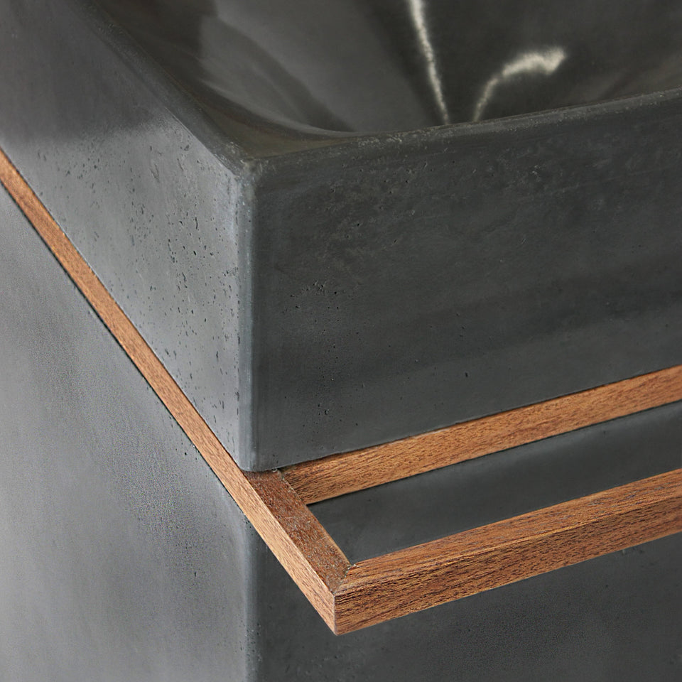 Artisan Handcrafted Concrete Sink - Unique Vortex Design - Pedestal/Over Mount Bathroom Vanity Basin - Modern Home Decor.