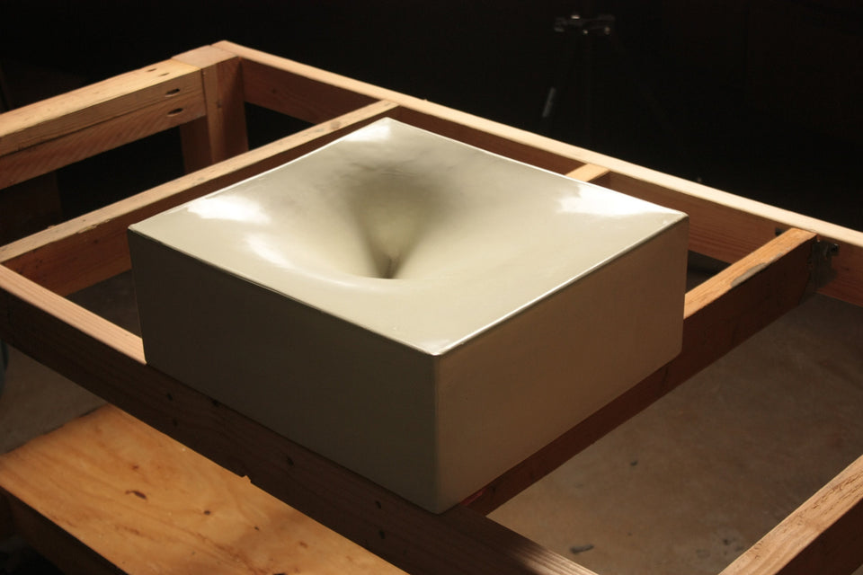 Artisan Handcrafted Concrete Sink - Unique Vortex Design - Pedestal/Over Mount Bathroom Vanity Basin - Modern Home Decor.