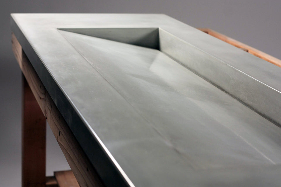 Concrete Ramp Sink with Slot drain, Color: Mercury