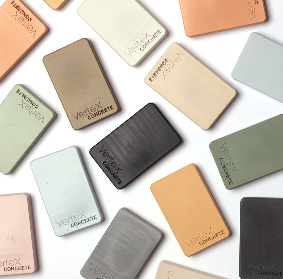 Concrete Color Samples for Your Space, Individual, grey scale, or full 12-color set. Order now to bring modern vibes home. Rustic style.