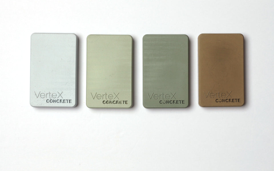 Concrete Color Samples for Your Space, Individual, grey scale, or full 12-color set. Order now to bring modern vibes home. Rustic style.