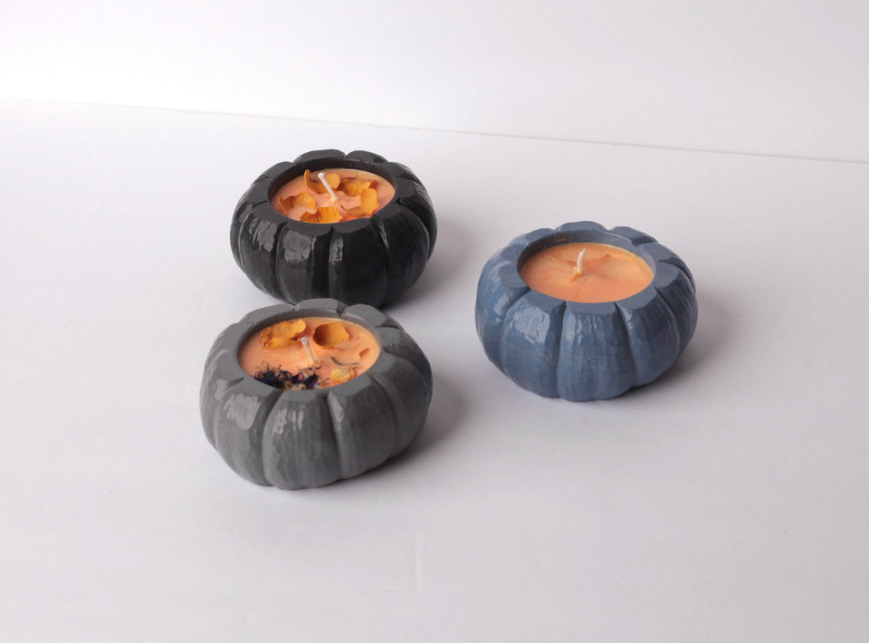 Concrete Pumpkin Container Candle, Holder, small vessel for Cactus, Scented Candle bottle, Gift for her, Housewarming and birthday gift