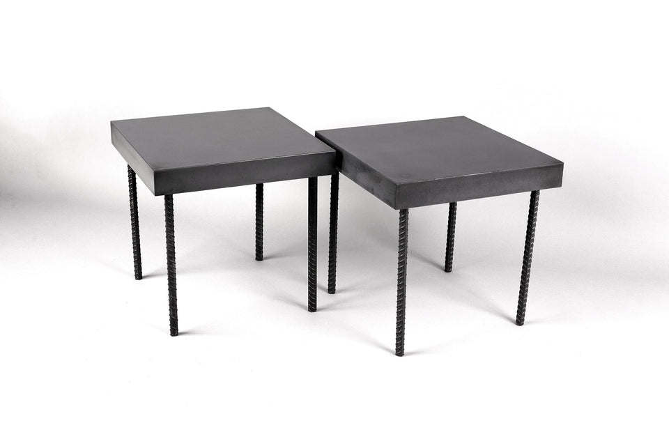 Modern Concrete Coffee Table: Rebar Design, UHPC, Waterproof, 23" Height. Monumental Custom Concrete and Metal design. #ConcreteFurniture.