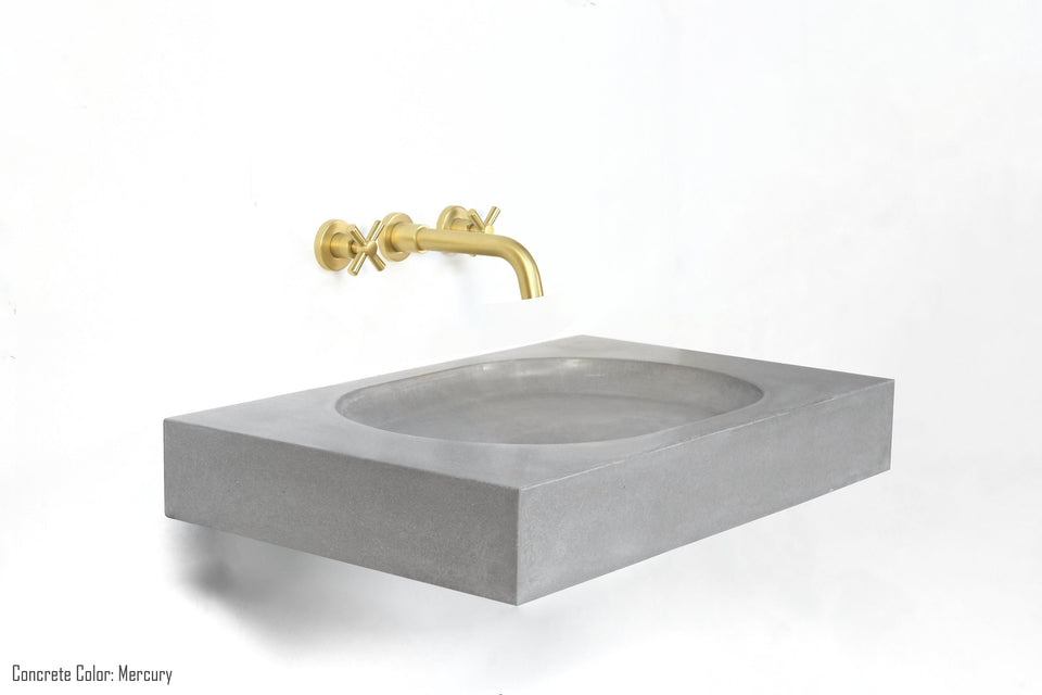 Concrete Oval Basin Sink, Handmade UHPC, Fiberglass Reinforced, Waterproof, Customizable sink, Modern Luxury Bathroom Ideas, interior design