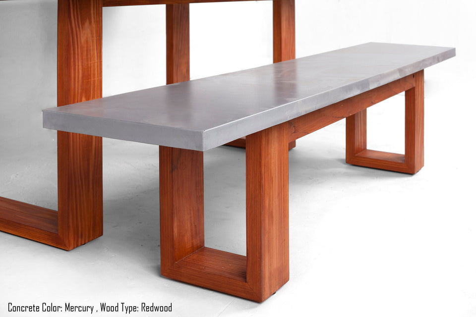 Concrete Modern Indoor/Outdoor Dining and Bench Set