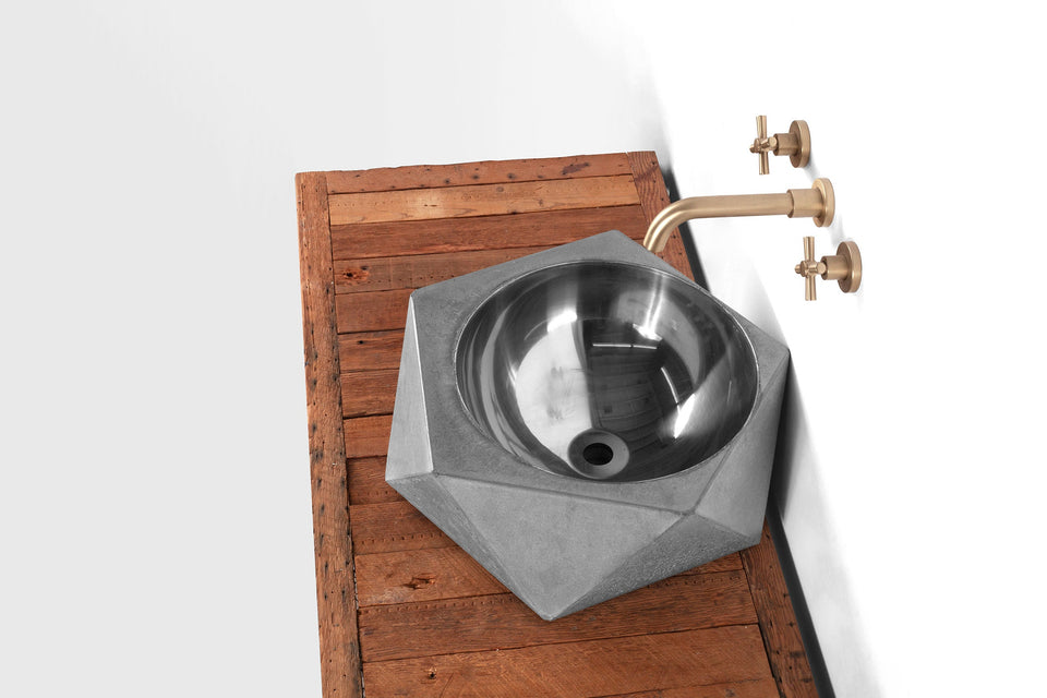 Concrete Gemstone Over-Mount Sink, Handmade UHPC, Fiberglass Reinforced | Waterproof | Customizable Dim | Modern Luxury Bathroom Ideas