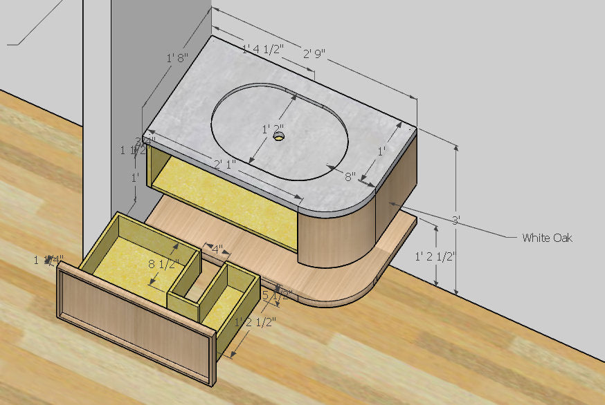 Floating Vanity and shelf with Oval Basin - Handmade, UHPC, Waterproof. Custom Dim, Modern Luxury Bathroom. Interior Design, Rustic Style.