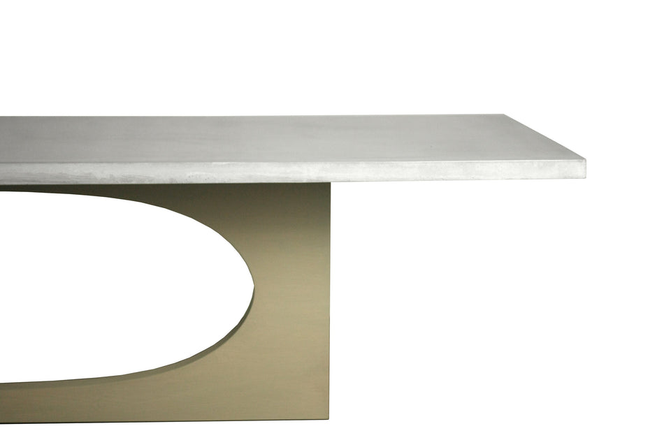 Modern Concrete Dining Table, Custom Handmade, UHPC, Waterproof, Weatherproof, Food Safe and Durable, Minimal Table for interior design.