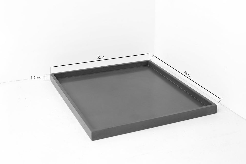 Serving Large Concrete Tray, 22"x22"x1.5", Custom Tray, Handmade concrete made with UHPC, Decorative Tray, anniversary gift-engagement gift