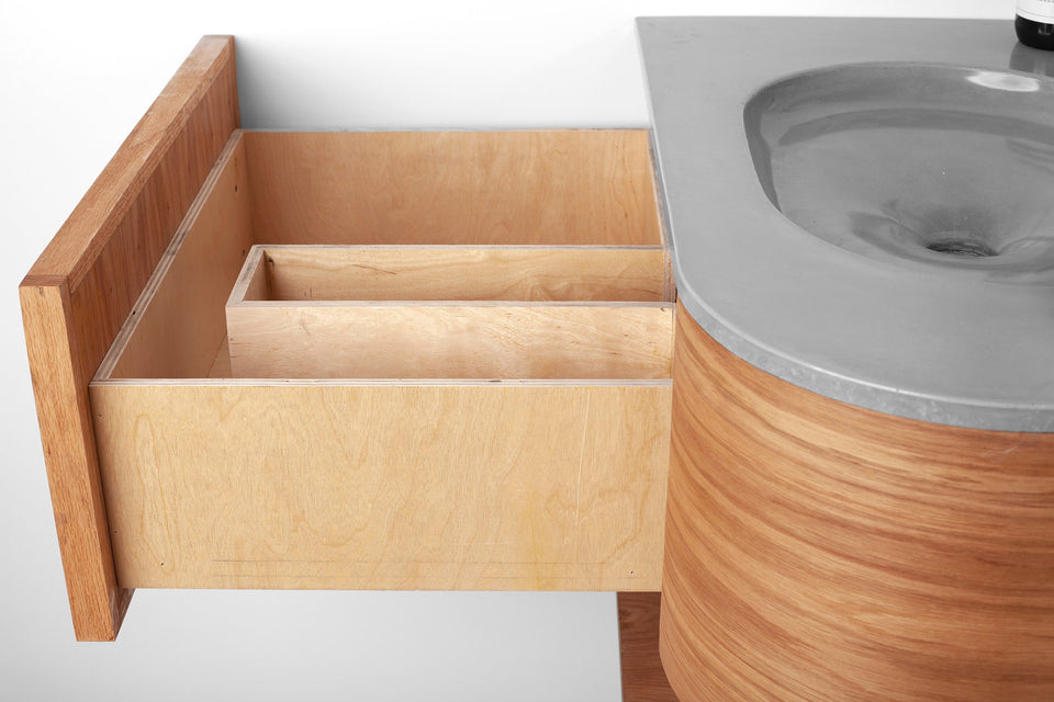 Floating Vanity and shelf with Oval Basin - Handmade, UHPC, Waterproof. Custom Dim, Modern Luxury Bathroom. Interior Design, Rustic Style.