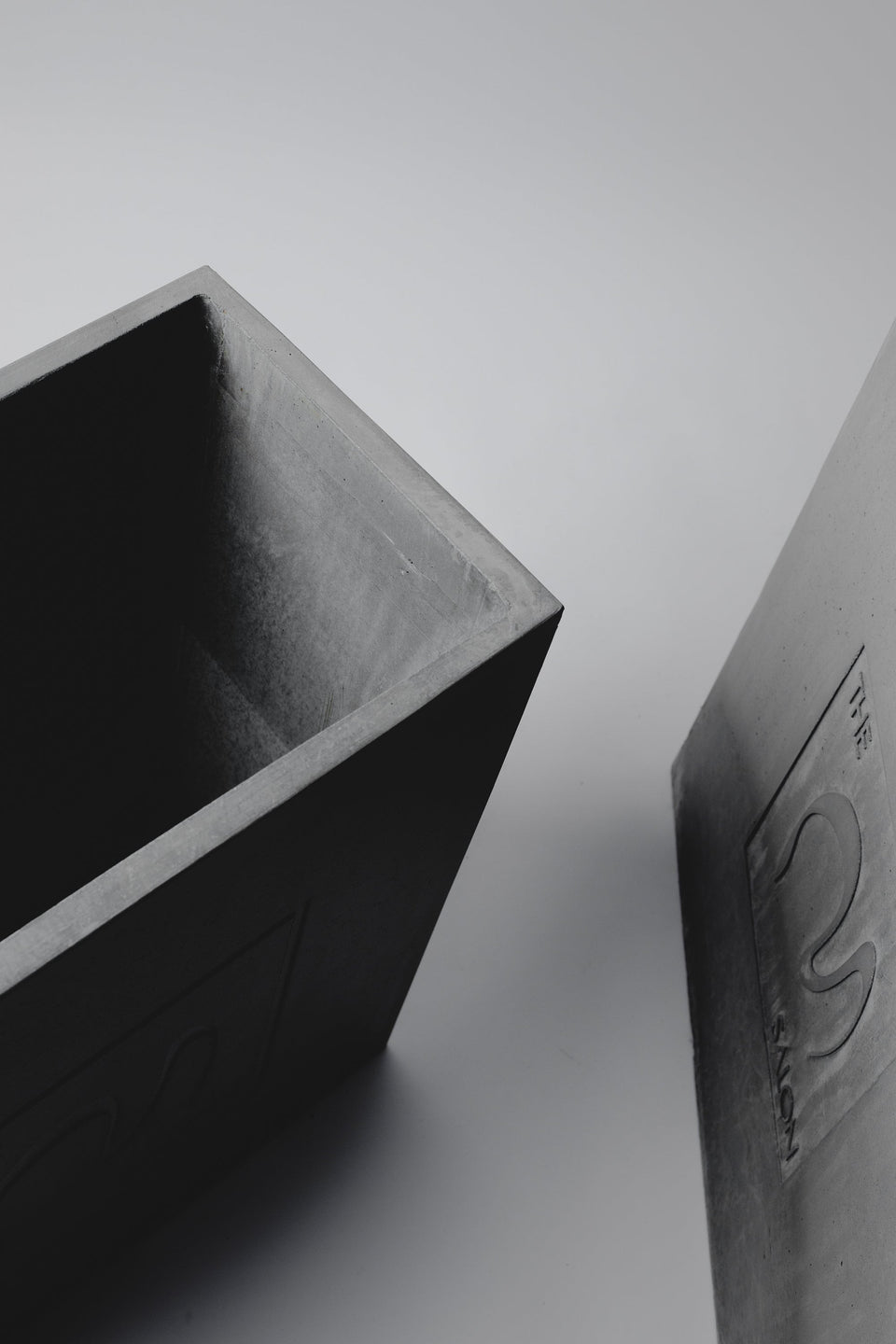 Pencil holder Custom Design or Business Logo, Modern Gray Concrete Desktop Pencil Holder Cup and Pen Holder, Office Stationery Organizer