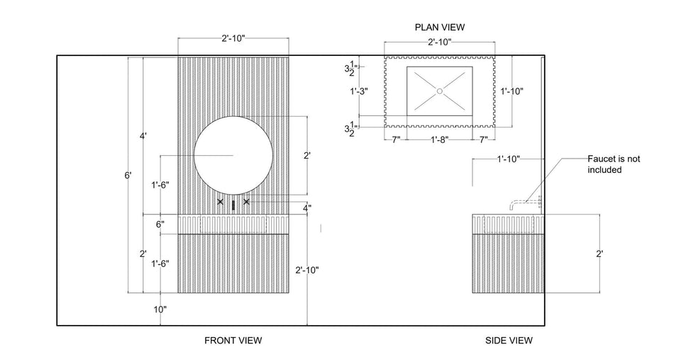 Concrete Vanity Sink Strip, Handmade, UHPC, Waterproof, Customizable Dim, Modern Luxury Bathroom Ideas, interior design, Concrete Furniture.