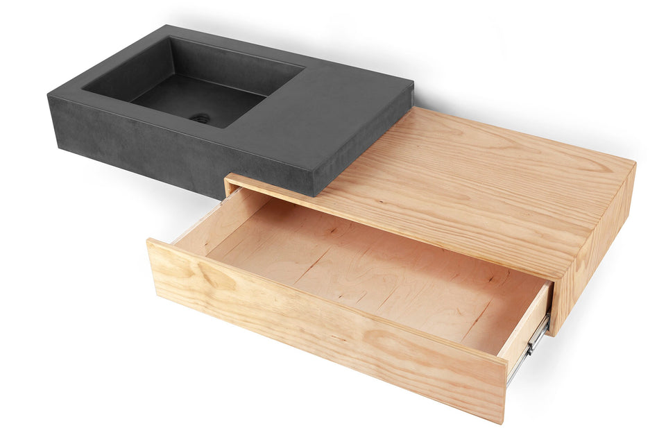 Floating Concrete Sink/Vanity, Handmade, Fiberglass Reinforced, Waterproof, Customizable Dim, Modern Luxury Bathroom Ideas, interior design.