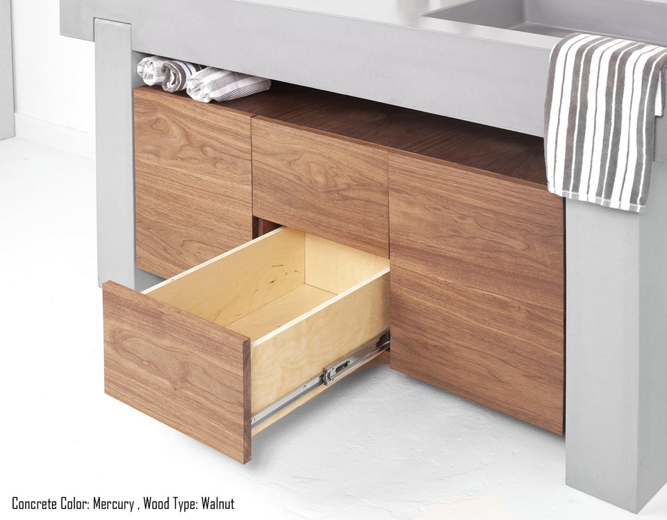 Concrete Sink Podium Vanity Design, Double Basin