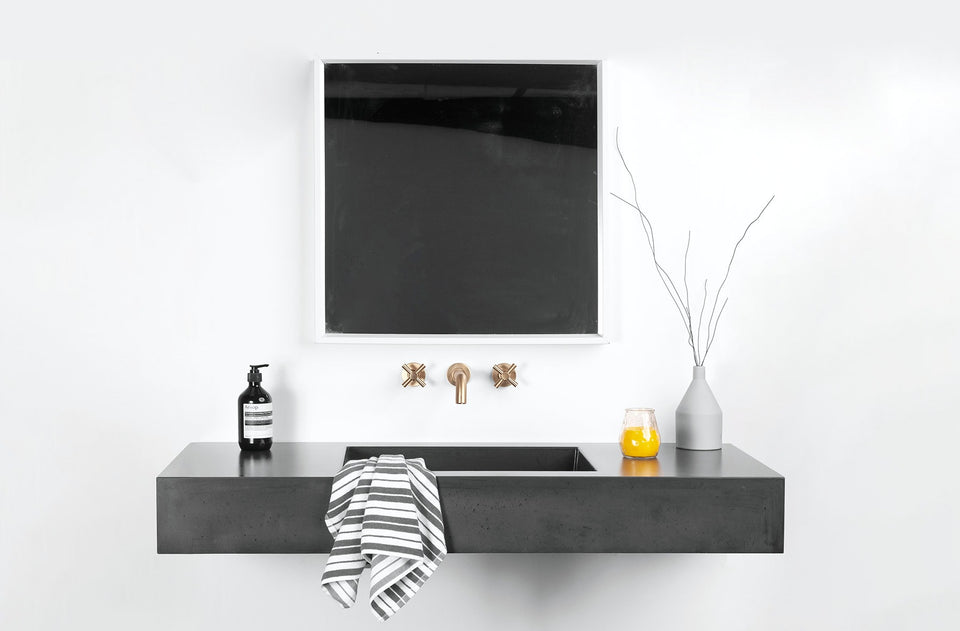 Floating Concrete Sink - Custom Floating Sink made of Concrete, bathroom vanity, floating vanity, concrete vanity, floating bathroom vanity.