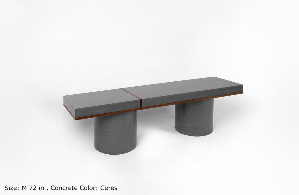 Minimal Concrete Mihoo Bench, Handmade, UHPC, Waterproof, Customizable Dim, Modern Luxury landscape furniture Ideas, Exterior design