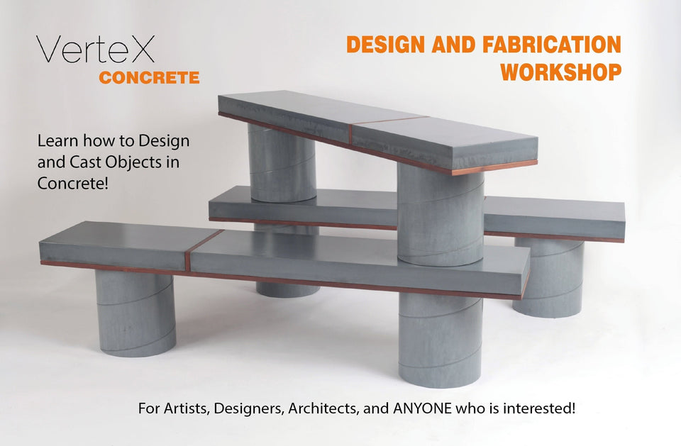 Concrete Design and Fabrication Workshop - In-Person - March 29,30,31 2.5-day- concrete workshop for Artist, Designer, and Architects.