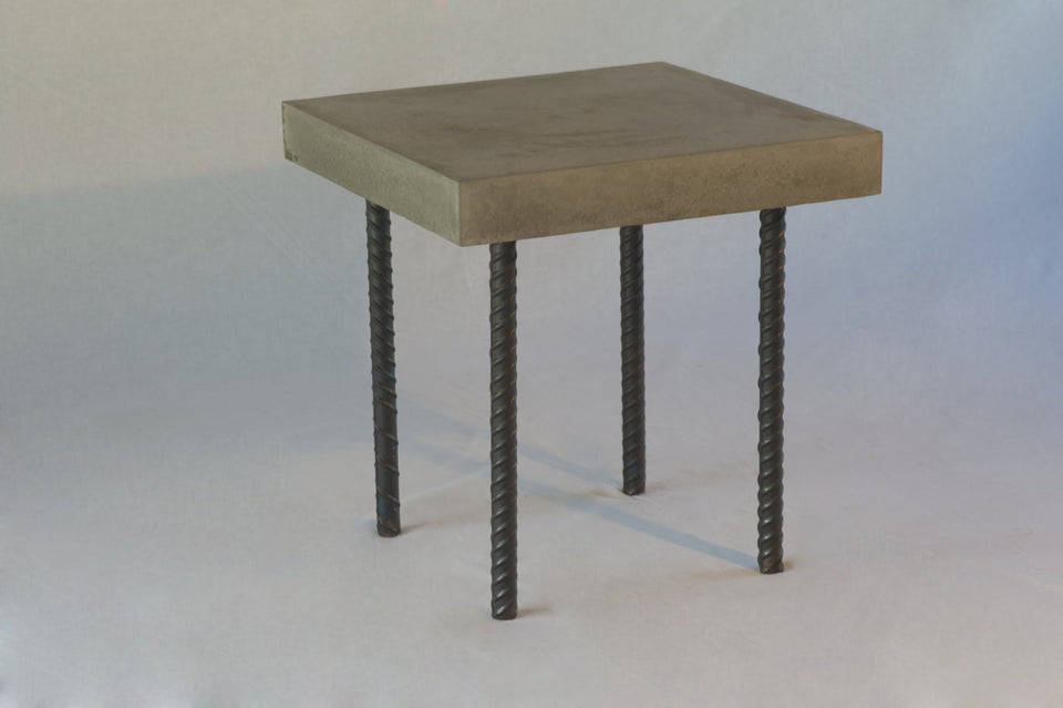 Modern Concrete Coffee Table: Rebar Design, UHPC, Waterproof, 23" Height. Monumental Custom Concrete and Metal design. #ConcreteFurniture.