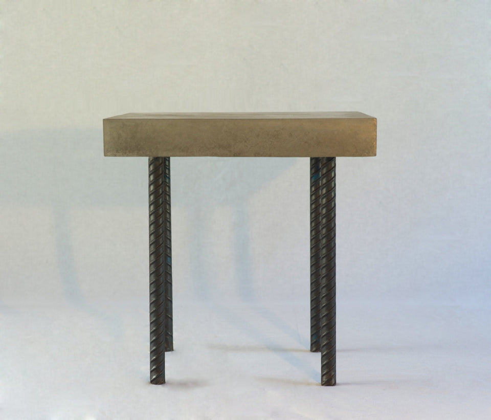 Modern Concrete Coffee Table: Rebar Design, UHPC, Waterproof, 23" Height. Monumental Custom Concrete and Metal design. #ConcreteFurniture.