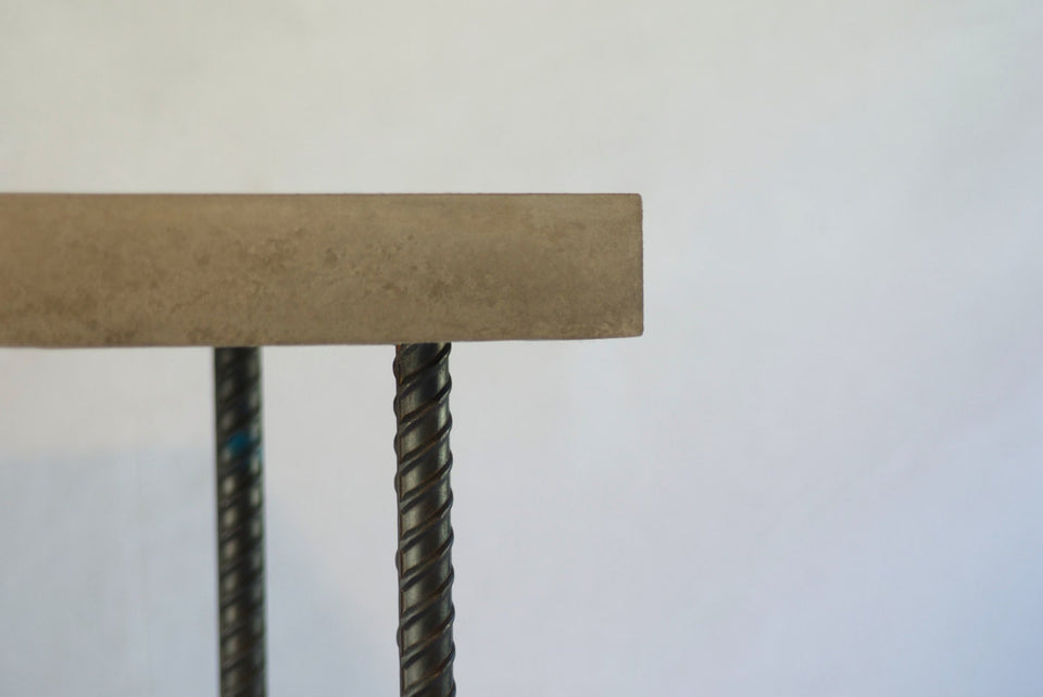 Modern Concrete Coffee Table: Rebar Design, UHPC, Waterproof, 23" Height. Monumental Custom Concrete and Metal design. #ConcreteFurniture.