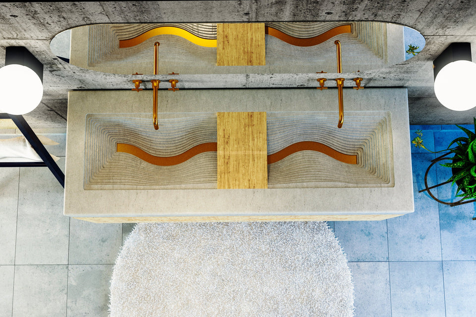 Swirling Concrete River Vessel Sink: A Natural Beauty for Your Modern or Rustic Bathroom