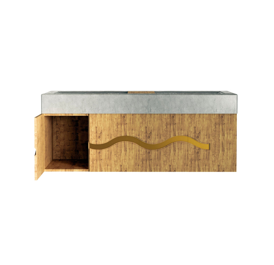Swirling Concrete River Vessel Sink: A Natural Beauty for Your Modern or Rustic Bathroom