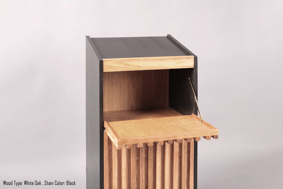 Handcrafted Concrete and Wood Floor Lectern with Desk and Storage - Modern, Rustic Style, Simple, Mobile & Portable Lectern. Custom Colors!