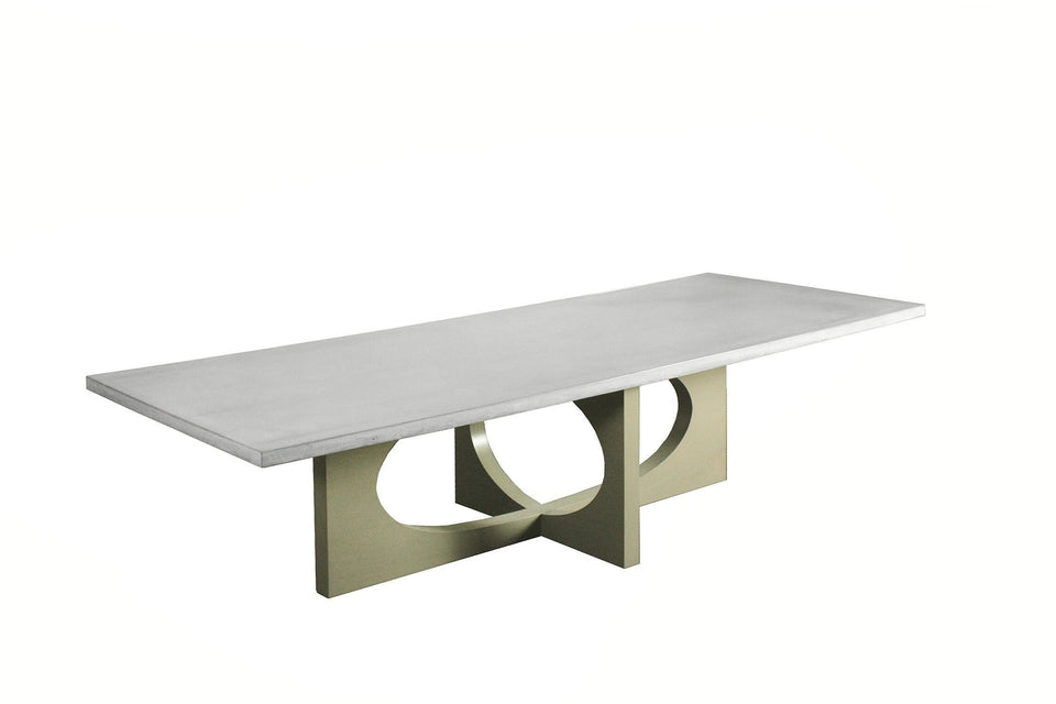 Modern Concrete Dining Table, Custom Handmade, UHPC, Waterproof, Weatherproof, Food Safe and Durable, Minimal Table for interior design.