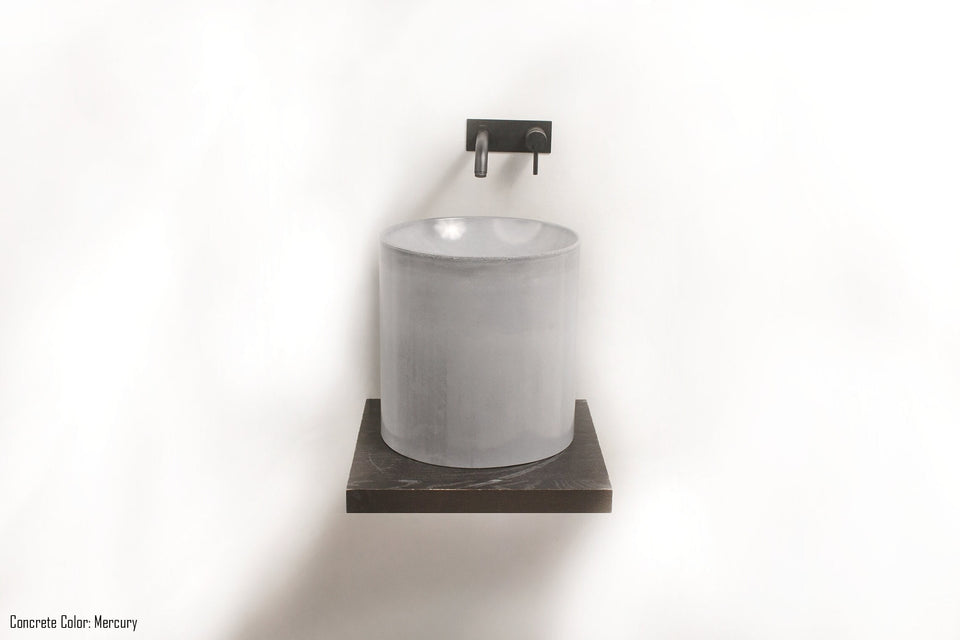 Concrete Vessel Sink, Cylinder Concrete Sink, Handmade UHPC, Fiberglass Reinforced | Waterproof | Modern Luxury Bathroom Ideas. Custom Sink