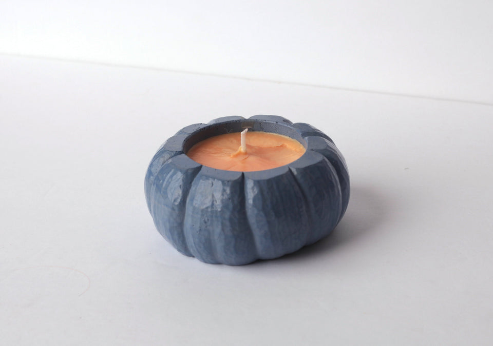 Concrete Pumpkin Container Candle, Holder, small vessel for Cactus, Scented Candle bottle, Gift for her, Housewarming and birthday gift