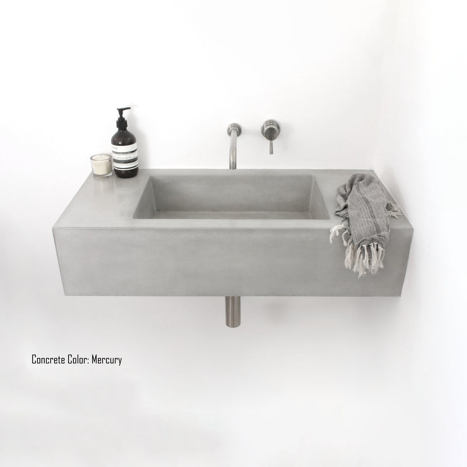 Floating Concrete Sink - Custom Floating Sink made of Concrete, bathroom vanity, floating vanity, concrete vanity, floating bathroom vanity.