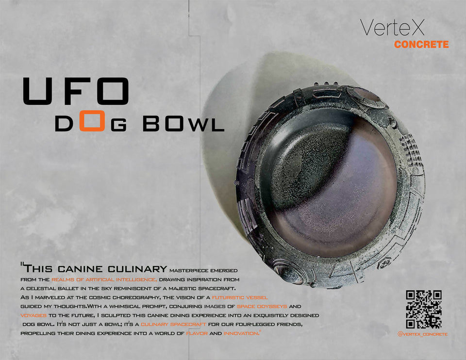 UFO concrete pet bowl, Minimal Concrete Cat bowl, custom dog bowl, water bowl,cat food bowl, feeding bowl, cat feeder, Gift Idea,Kitten Dish