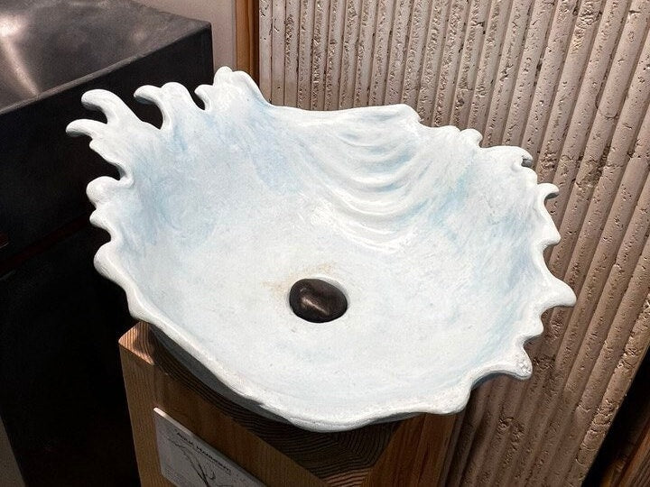 Modern Concrete Sink Drop, Handmade, UHPC, Waterproof, Customizable Dim, Modern Luxury Bathroom Ideas, interior design, Concrete Furniture.