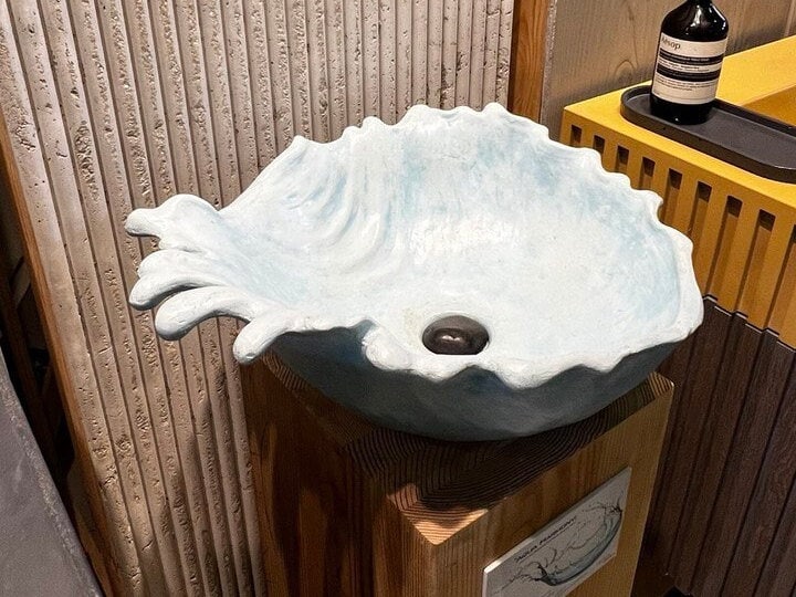 Modern Concrete Sink Drop, Handmade, UHPC, Waterproof, Customizable Dim, Modern Luxury Bathroom Ideas, interior design, Concrete Furniture.