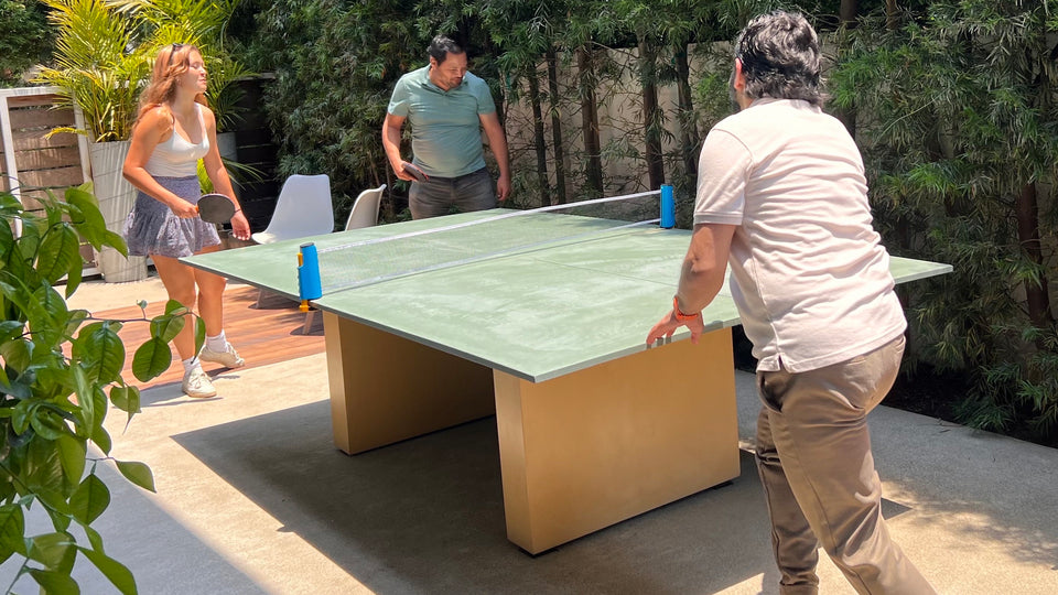 Concrete ping pong table, tennis table, outdoor furniture, modern design, convertible dining table, multifunction table, landscape furniture