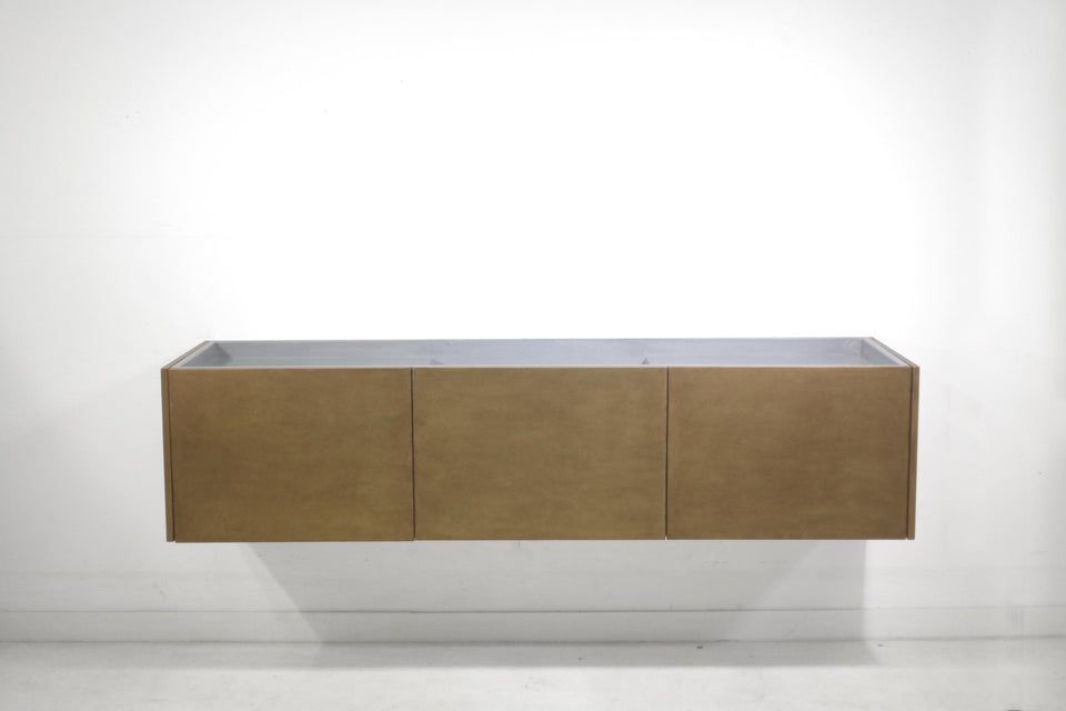Concrete Sink and Vanity, Wall hang floating, Elegant, Minimalistic, bathroom idea, modern look, simple, handmade, artisan concrete, wood